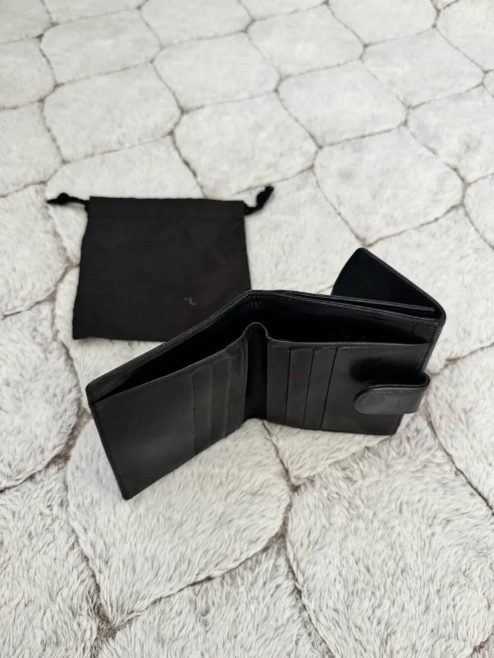 Chanel Caviar Timeless CC Compact Black Leather Wallet